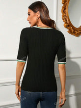 Women's Summer Striped Round Neck Short Sleeve Slim Fit T-Shirt